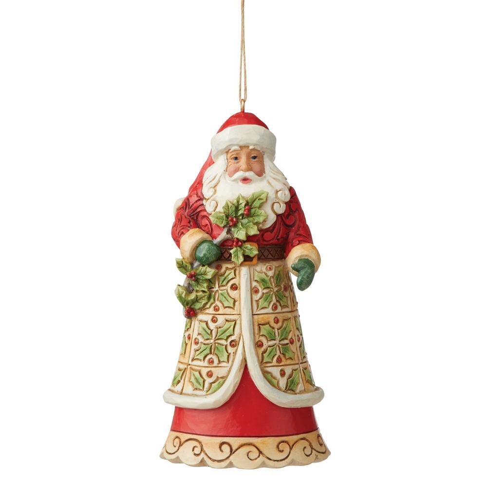 Heartwood Creek Santa with Holly Ornament