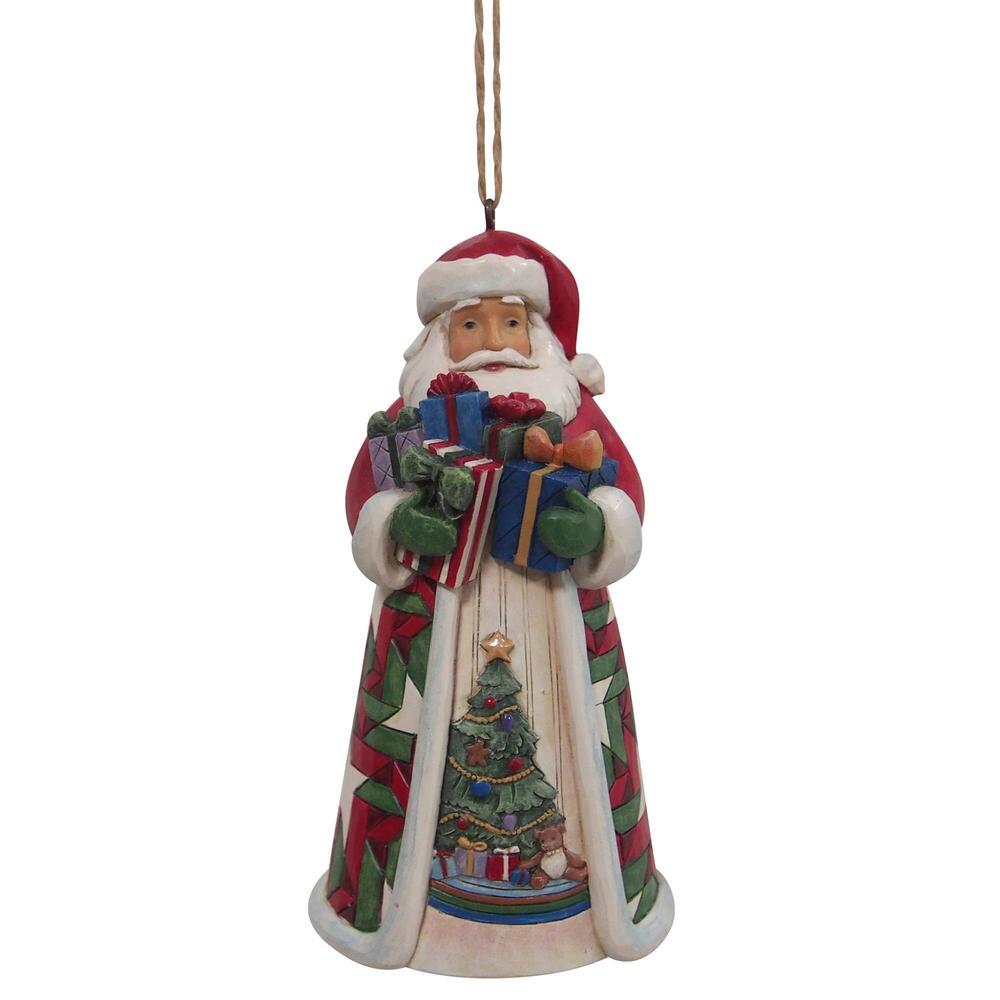 Heartwood Creek Santa with Arms Full of Gifts Ornament