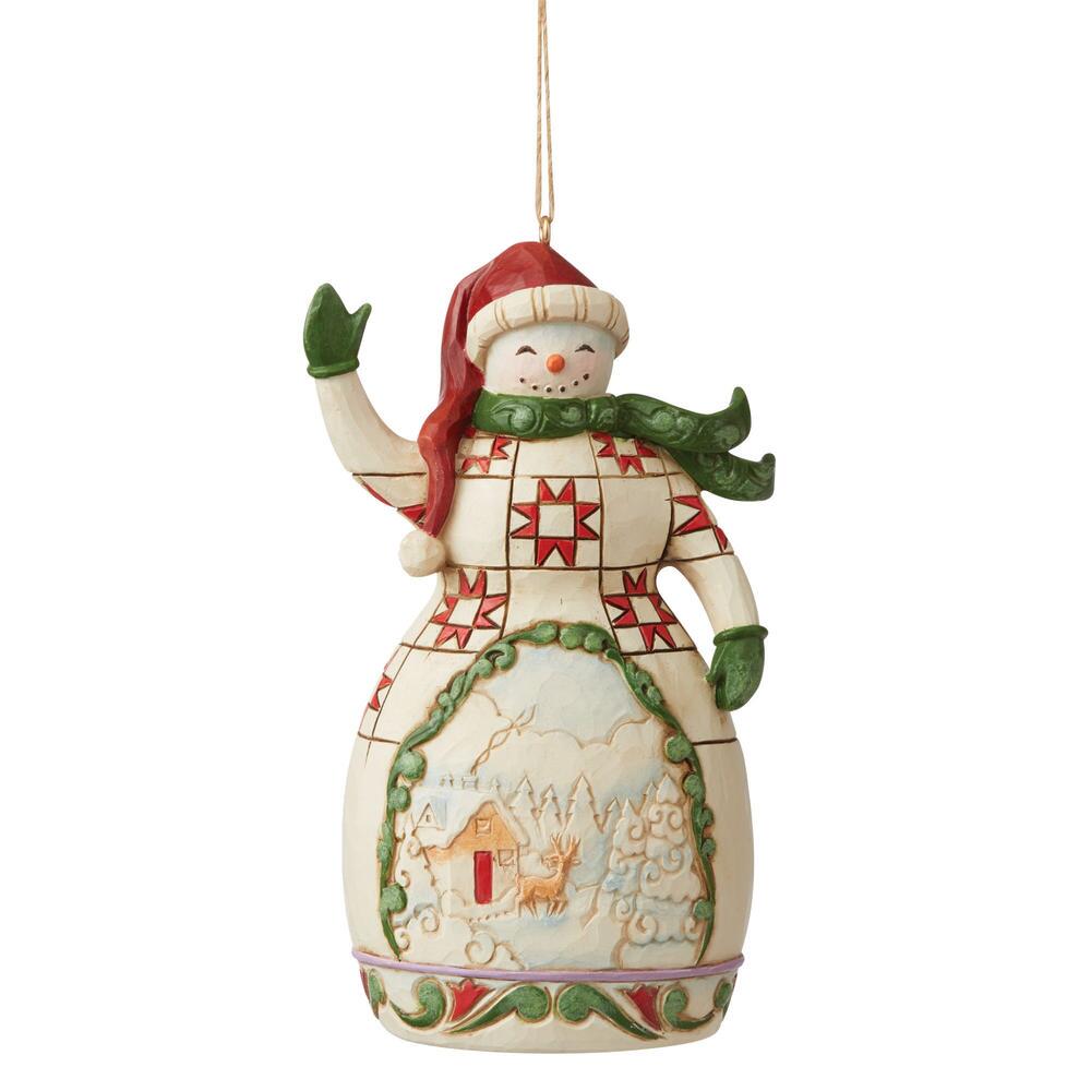 Heartwood Creek Red and Green Snowman Ornament