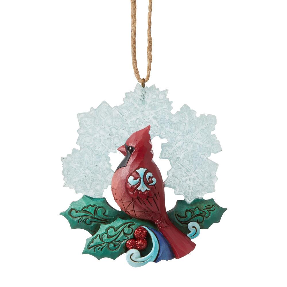 Heartwood Creek Winter Wonderland Cardinal with Snowflake Ornament