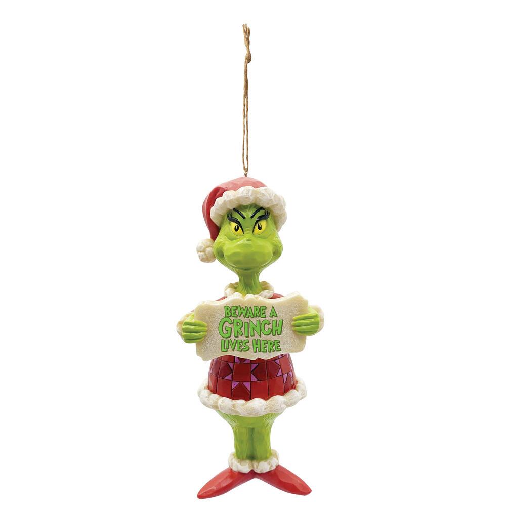 Heartwood Creek Dr Seuss Grinch Beware a Grinch Lives Here Ornament