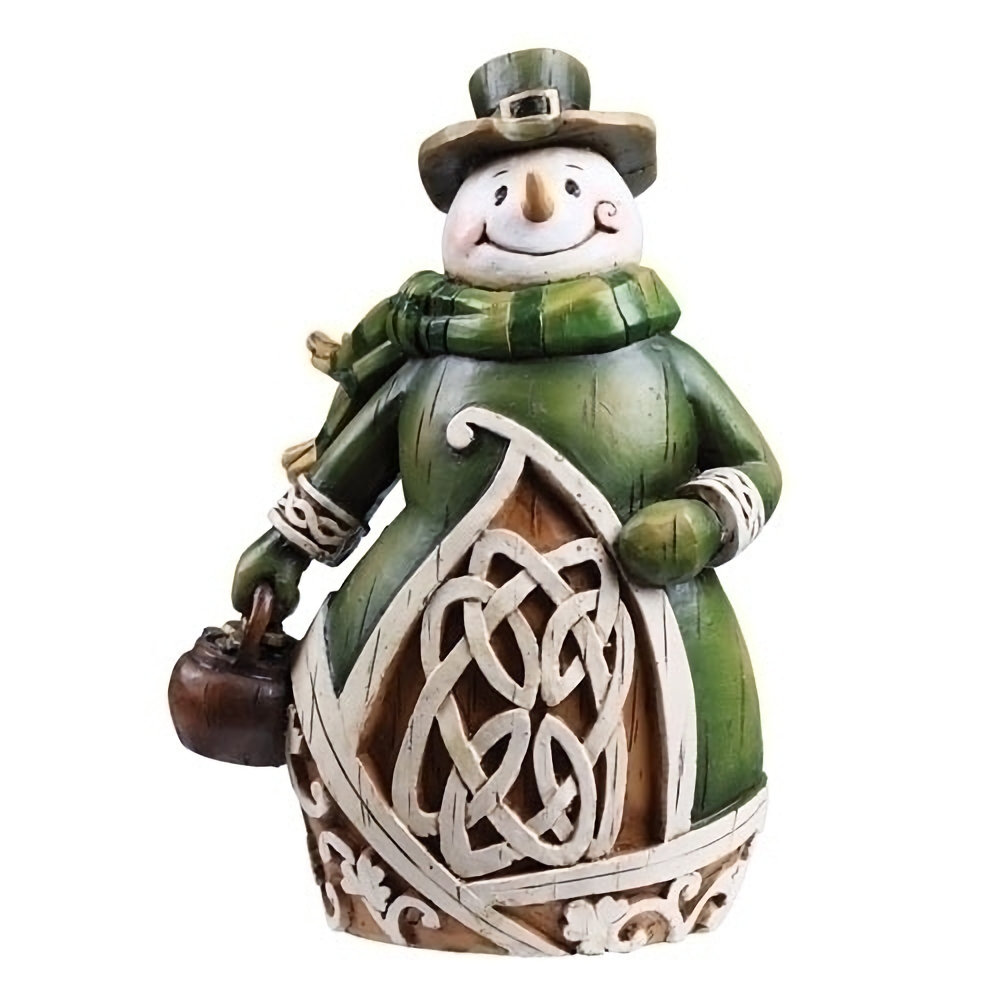 Roman Irish Woodcut Snowman Figurine