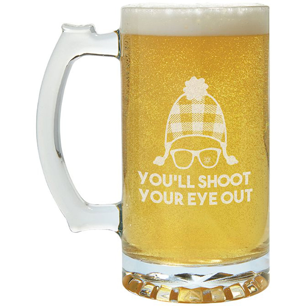 Carson Home Accents "Shoot Your Eye Out" 26.5oz Beer Mug