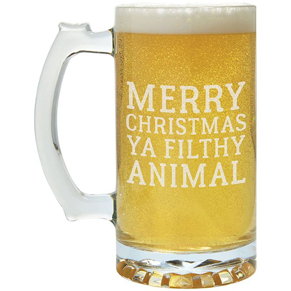 Carson Home Accents "Ya Filthy Animal" 26.5oz Beer Mug