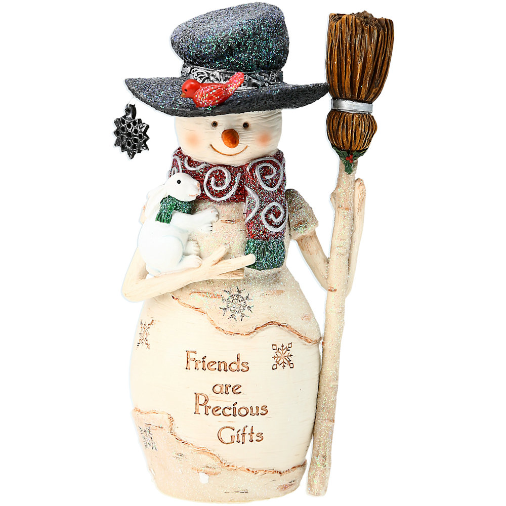 Pavilion Gift The Birchhearts Precious Gifts Snowman holding a Broom