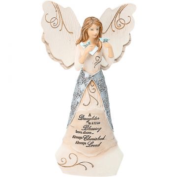 Pavilion Gift Elements Daughter - 6" Angel Holding Butterflies