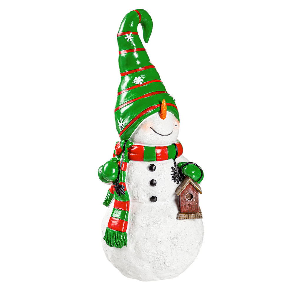 Evergreen Jolly Holiday Snowman with Bird House