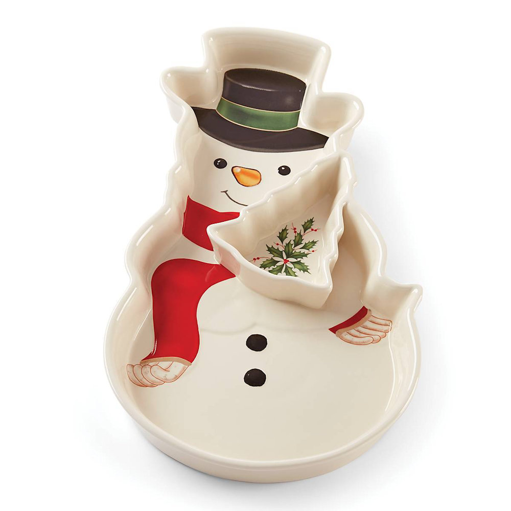 Lenox Holiday Entertaining Snowman Chip & Dip