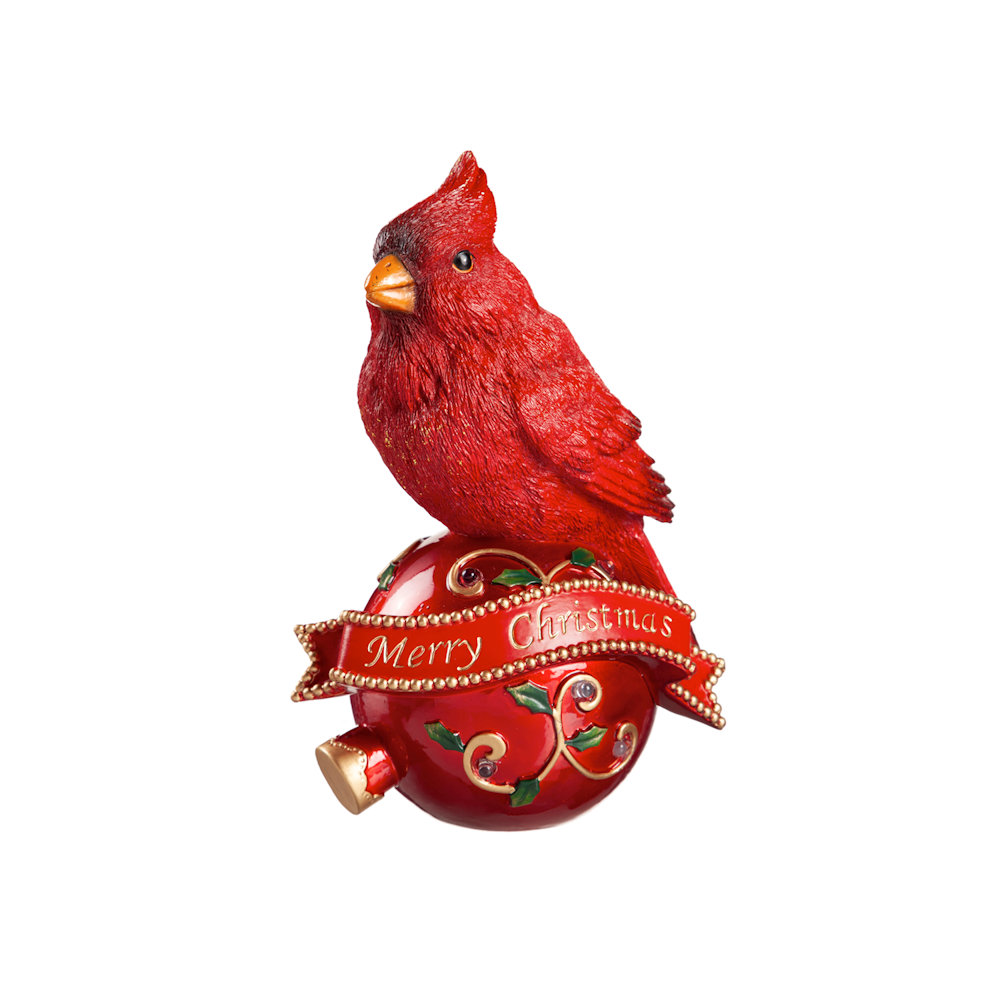 Evergreen LED Color Changing Cardinal - Merry Christmas