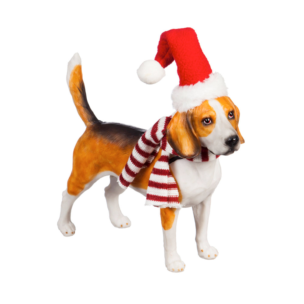 Evergreen Holiday Dog in Buffalo Plaid - Beagle