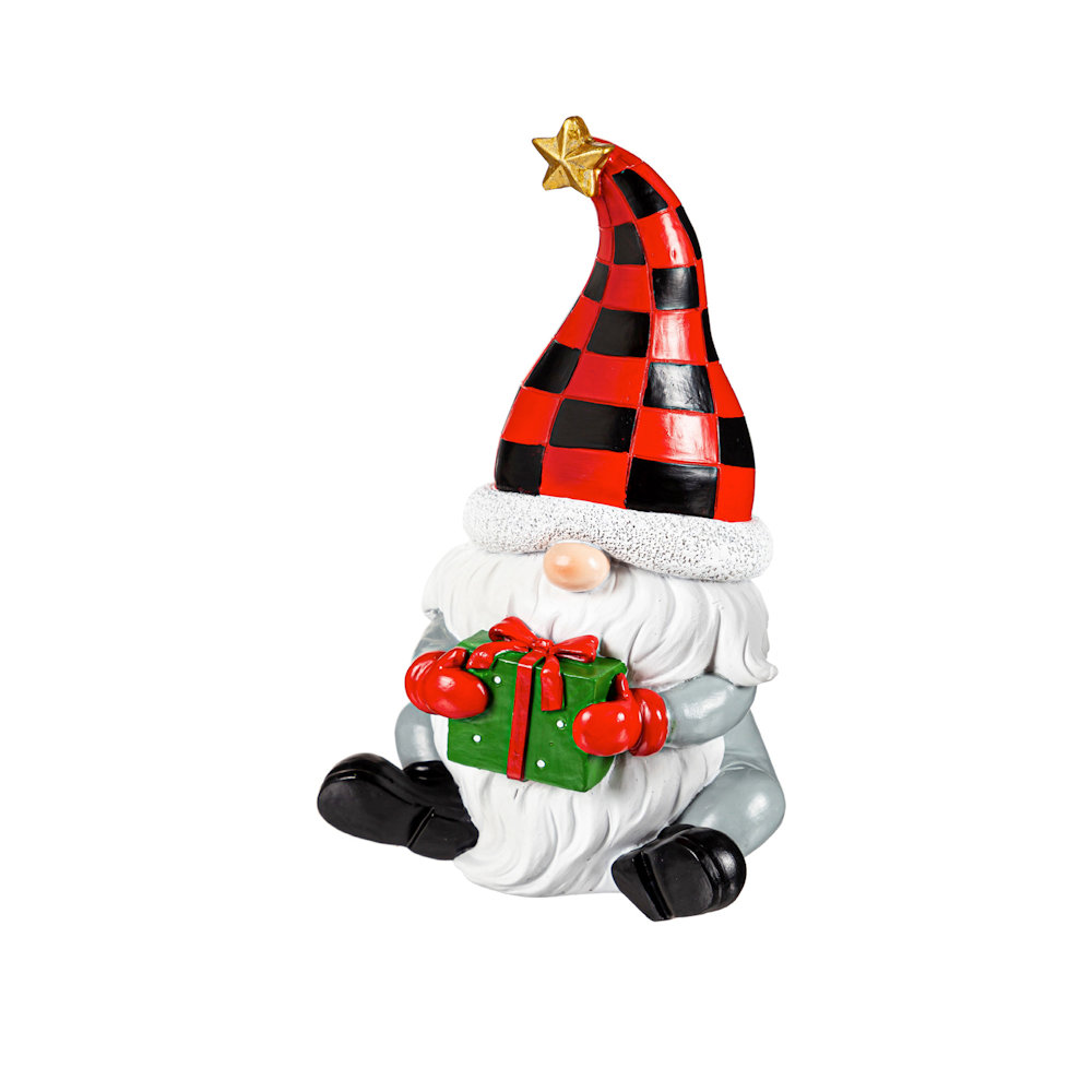 Evergreen Festive Farm House Christmas Gnome with Present