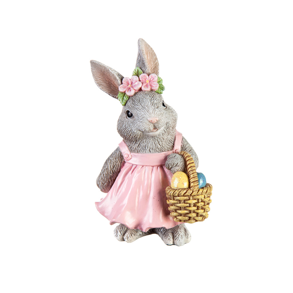 Evergreen Rabbit Holding a Basket of Eggs