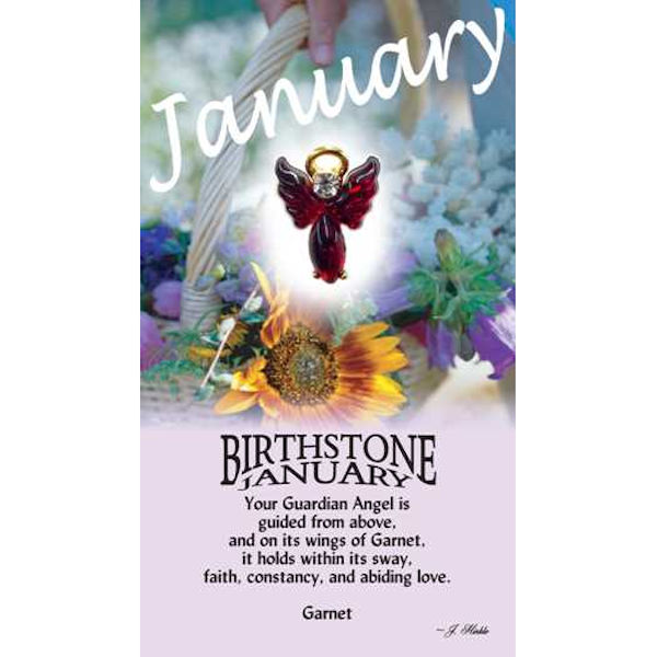 Thoughtful Little Angels January Birthstone Angel Pin