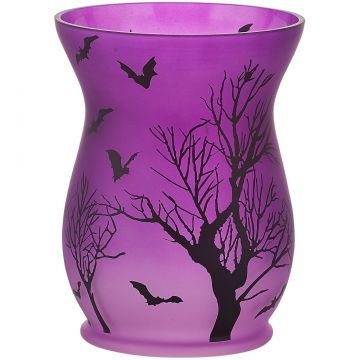 Pavilion Gift Trick or Treat Purple Halloween Hurricane Candle Holder