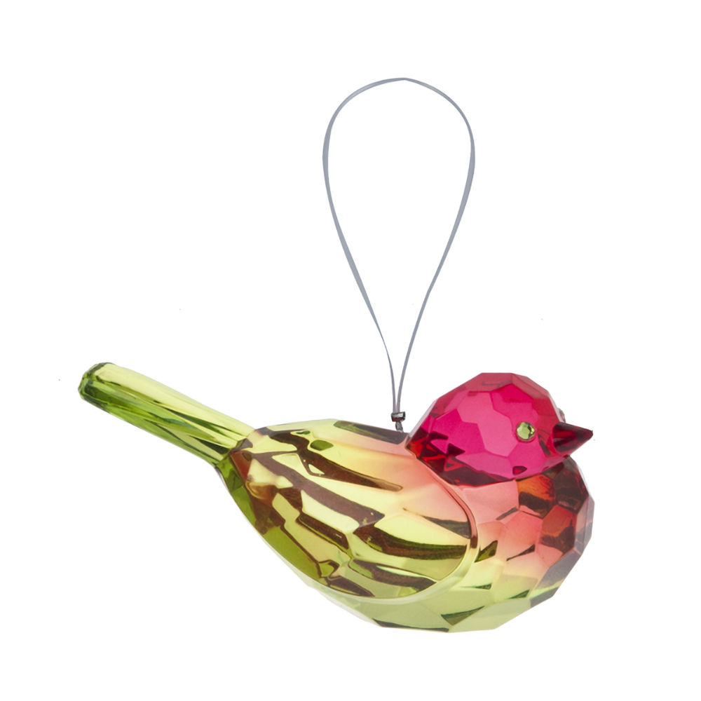 Ganz Crystal Expressions Small Hanging Two-Toned Bird - Pink/Green