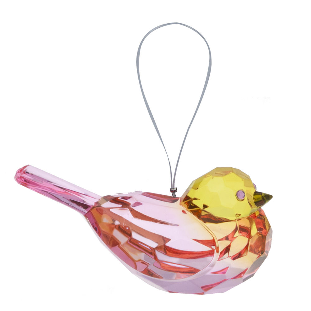 Ganz Crystal Expressions Small Hanging Two-Toned Bird - Green/Pink