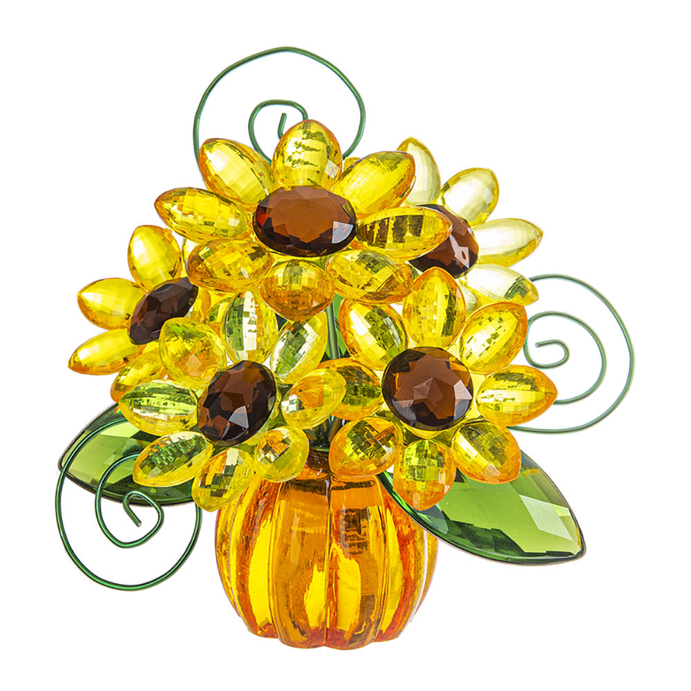 Ganz Crystal Expressions Sunflower Pumpkin Posy Pot