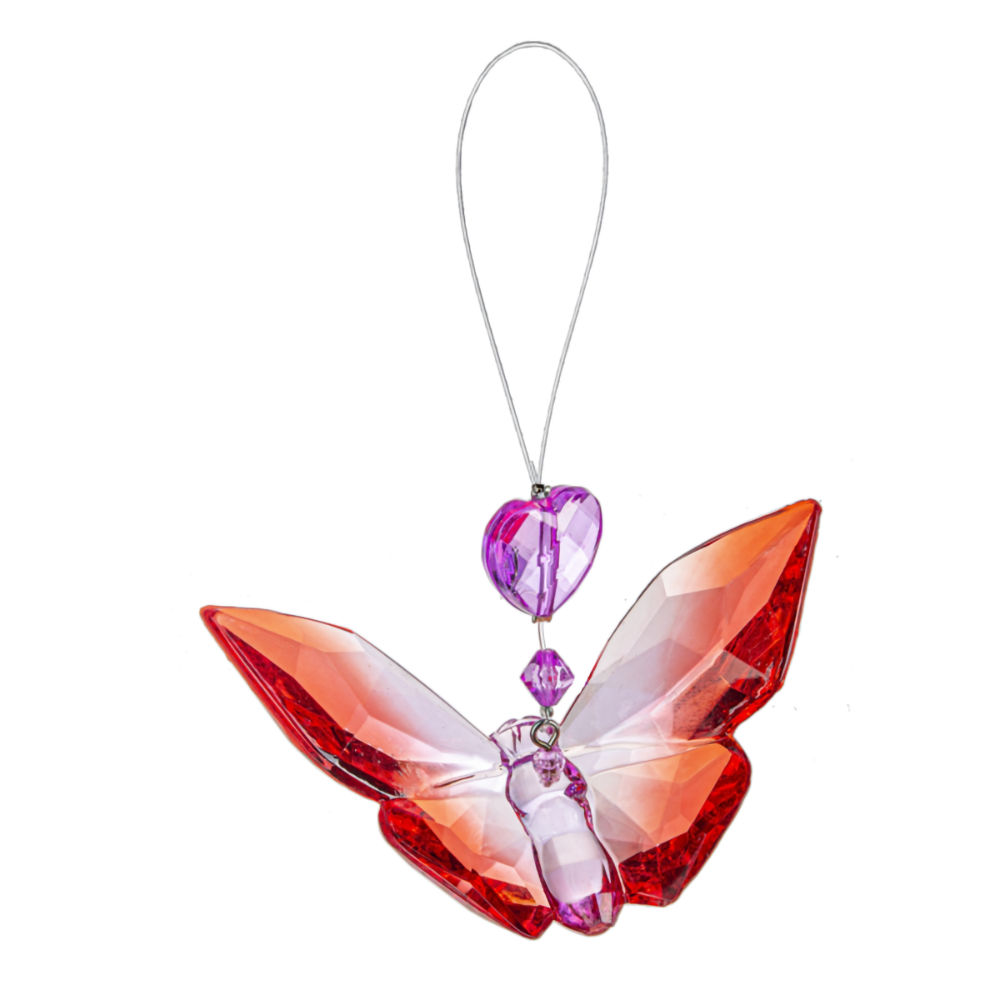 Ganz Sweetheart Butterfly Ornament - Red and Purple