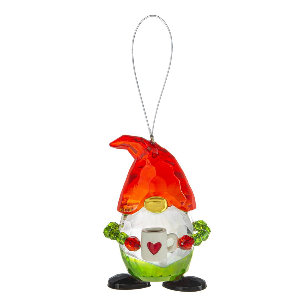 Ganz Crystal Expressions Holiday Gnome with Mug Ornament