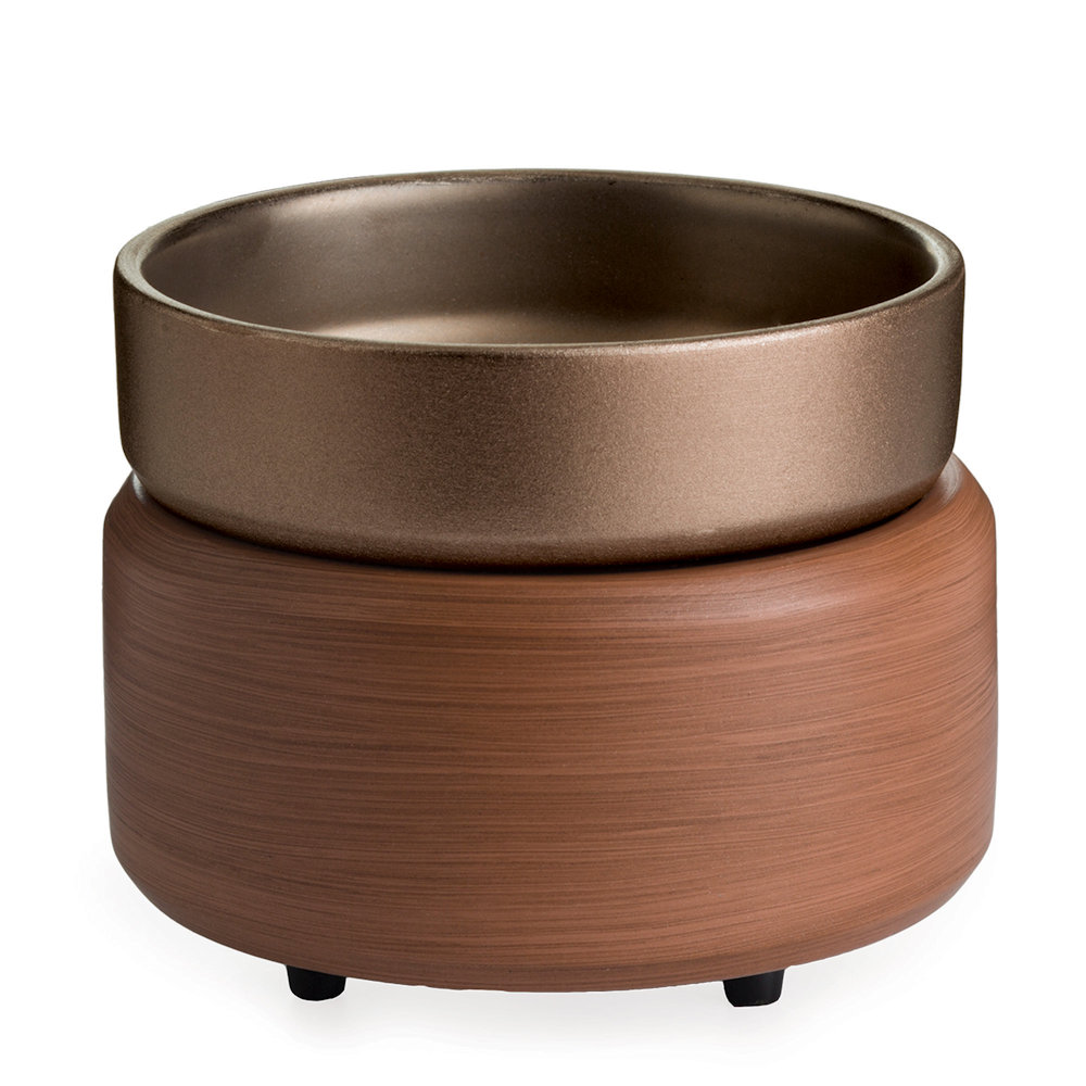 Candle Warmers Etc. Pewter Walnut 2-in-1 Classic Fragrance Warmer