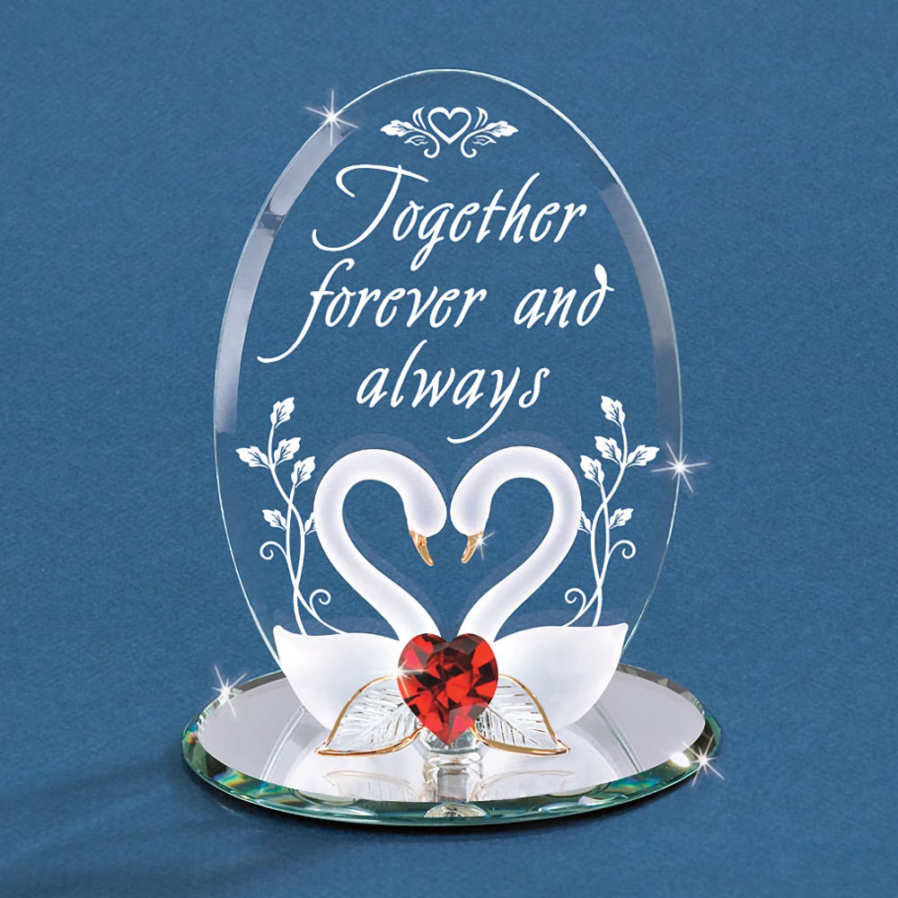 Glass Baron Together Forever Swans Figurine