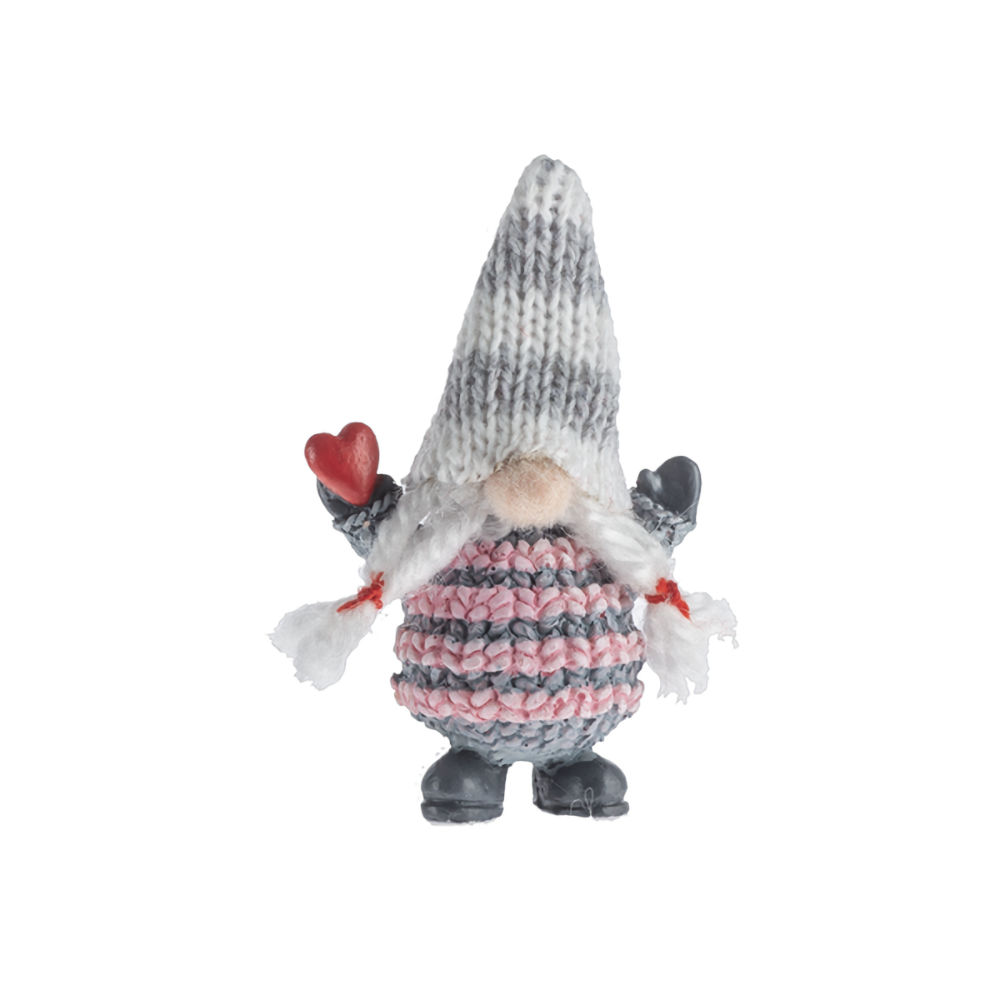 Ganz Gnome in Love Magnet With Grey Striped Hat
