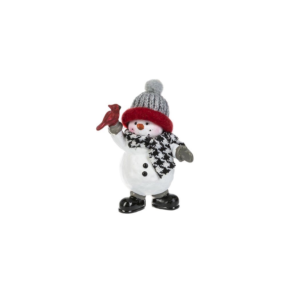 Ganz Cozy Snowman With Cardinal Figurine