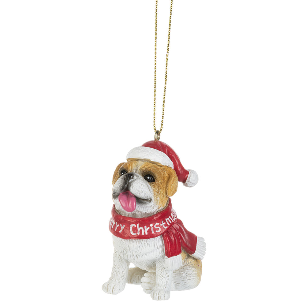 Ganz Santa Dog is Coming to Town Ornament - English Bulldog