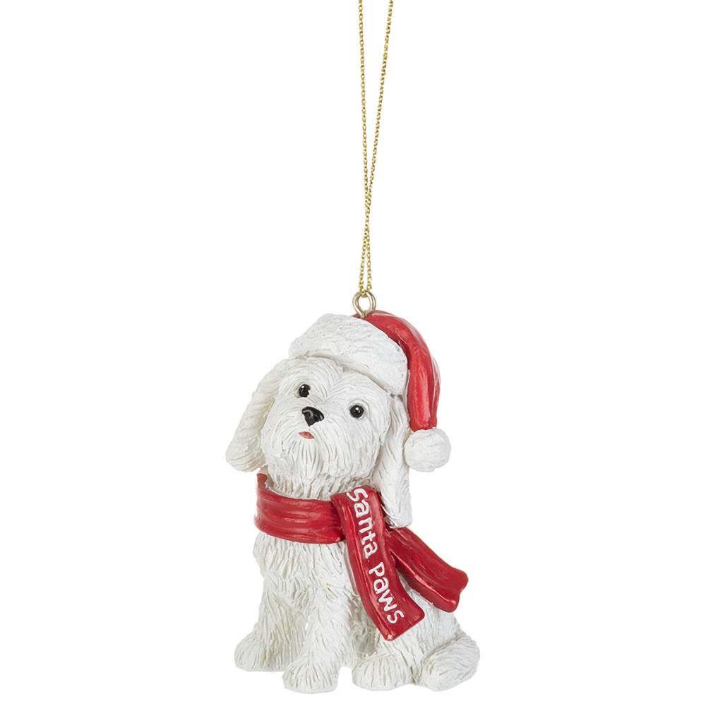 Ganz Santa Dog is Coming to Town Ornament- West Highland White Terrier