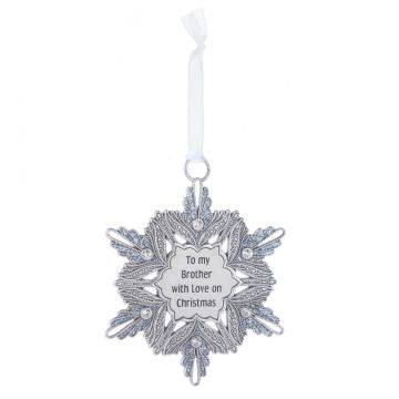 Ganz Snowflake Ornament - To my Brother with Love on Christmas