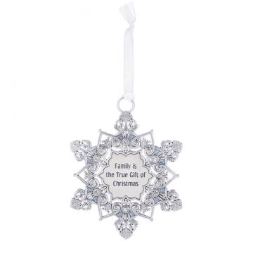 Ganz Snowflake Ornament - Family is the True Gift of Christmas