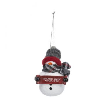 Ganz Cozy Snowman Ornament - Sister There's Snow-One As Special As You