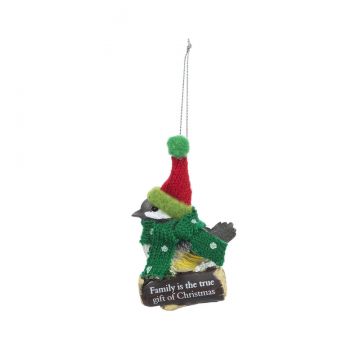 Ganz Cozy Birds Ornament - Family Is The True Gift Of Christmas