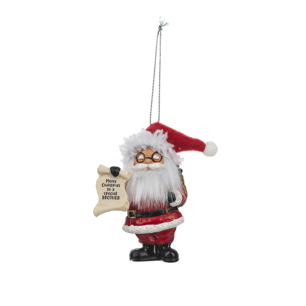 Ganz Believe In Santa Ornament - Merry Christmas to a special BROTHER