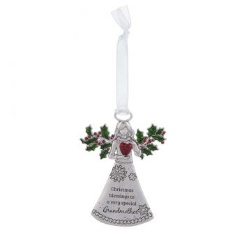 Ganz Winter Wishes Angel Ornament - Christmas Blessings Grandmother
