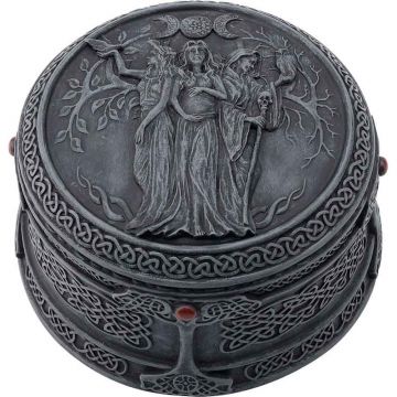 Veronese Design Celtic Triple Goddess Maiden Mother Crone Trinket Box