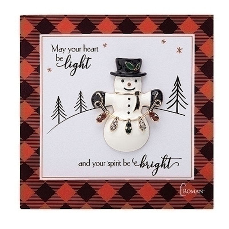 Roman Snowman with Christmas Lights Pin