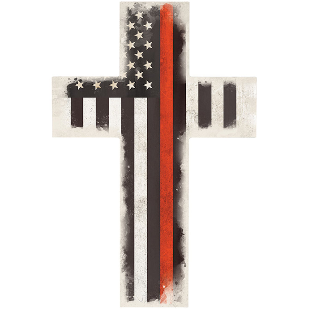 Carson Home Accents Thin Red Line Wall Cross