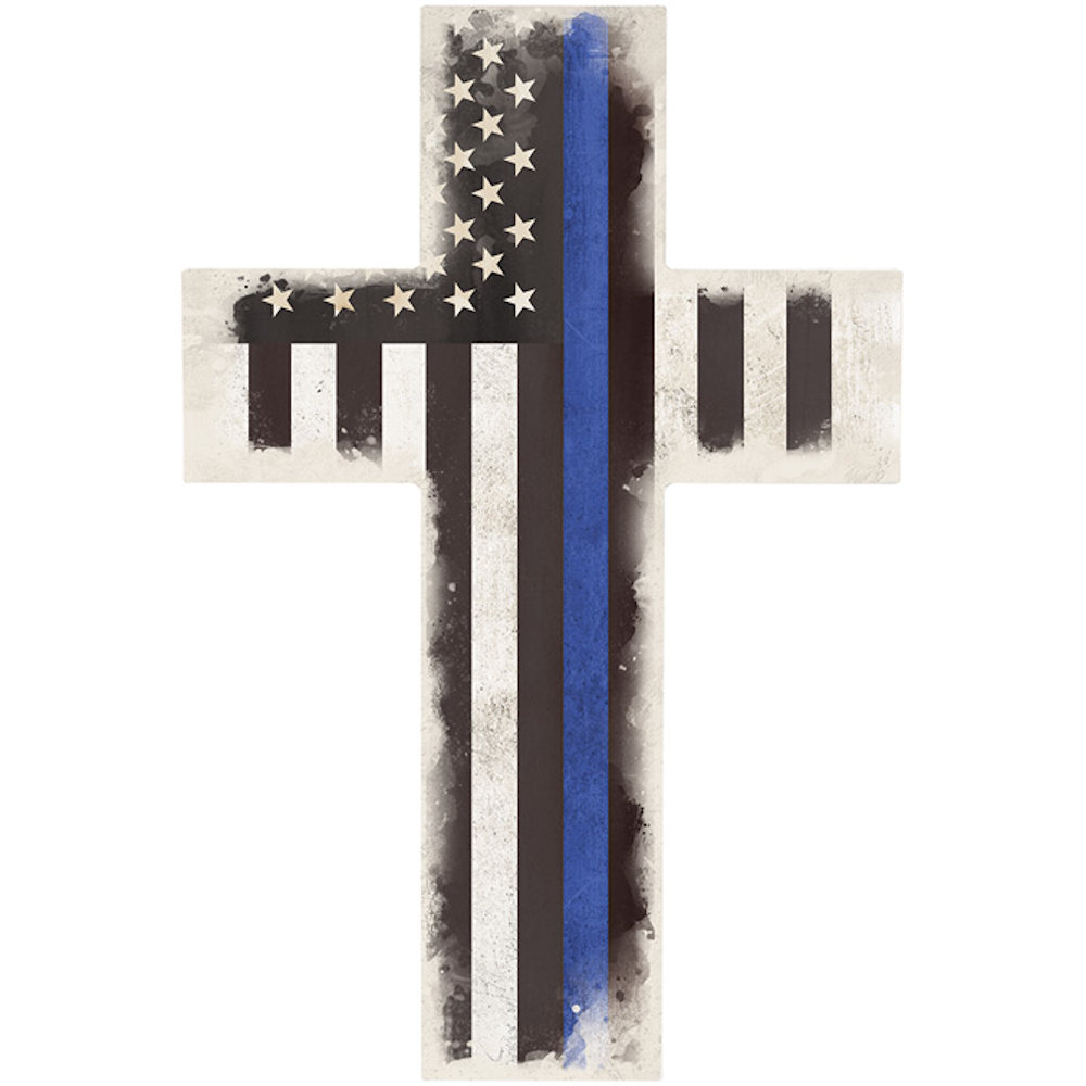 Carson Home Accents Thin Blue Line Wall Cross