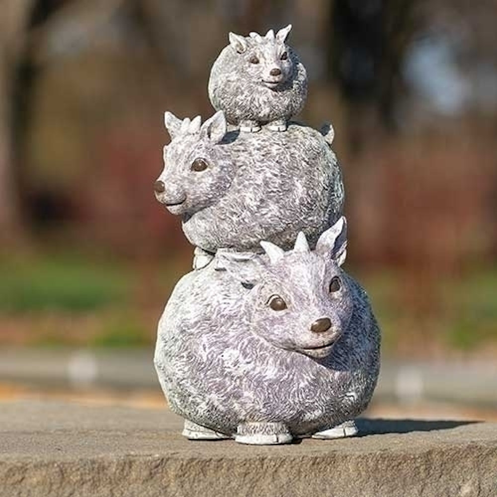 Roman Pudgy Pals Stacked Goats Garden Statue
