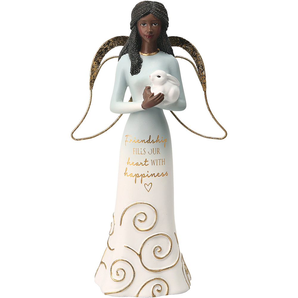 Pavilion Gift Comfort Collection Ebony Friends Angel Holding a Bunny