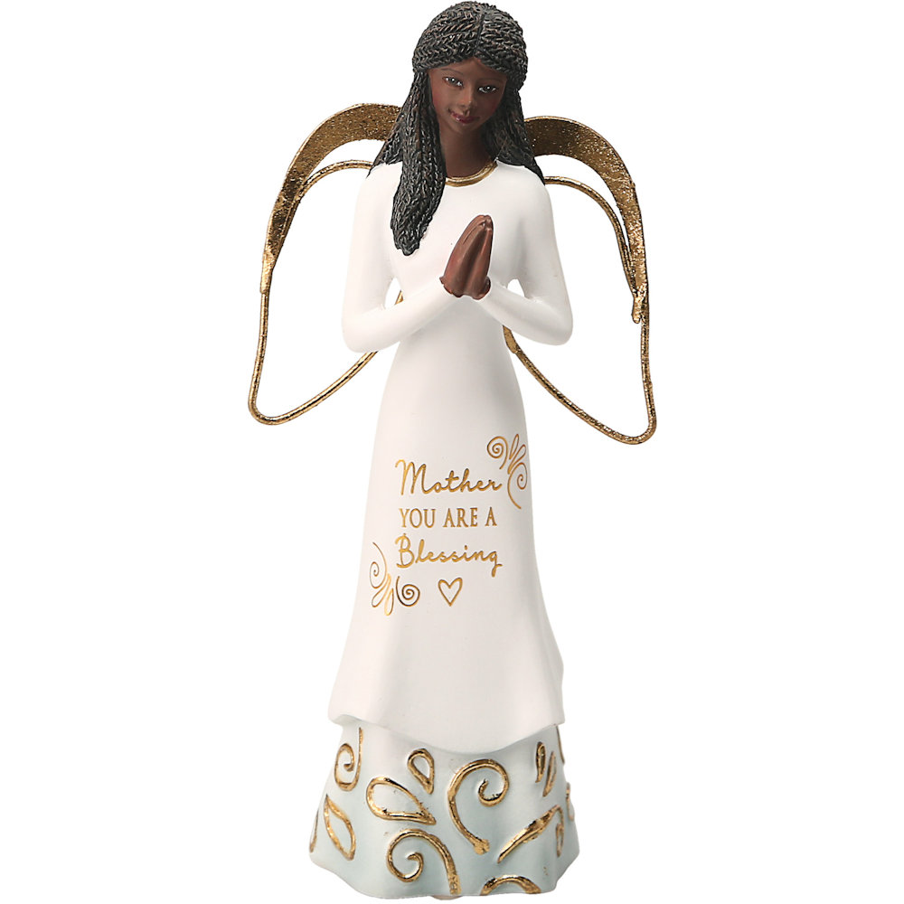 Pavilion Gift Comfort Collection Ebony Mother Angel with Clasped Hands
