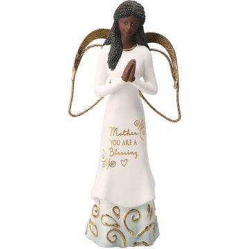 Pavilion Gift Comfort Collection Ebony Mother Angel with Clasped Hands