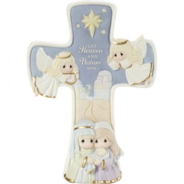 Precious Moments Let Heaven And Nature Sing Nativity Cross