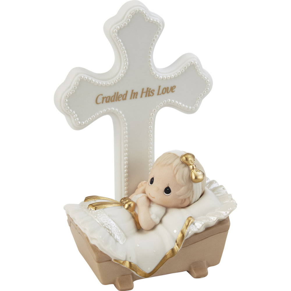 Precious Moments Cradled In His Love Girl Cross