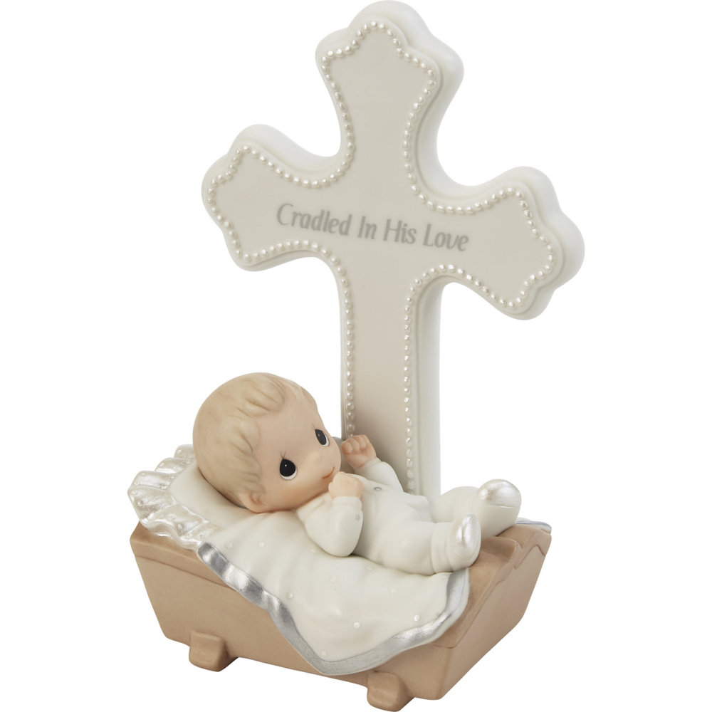 Precious Moments Cradled In His Love Boy Cross