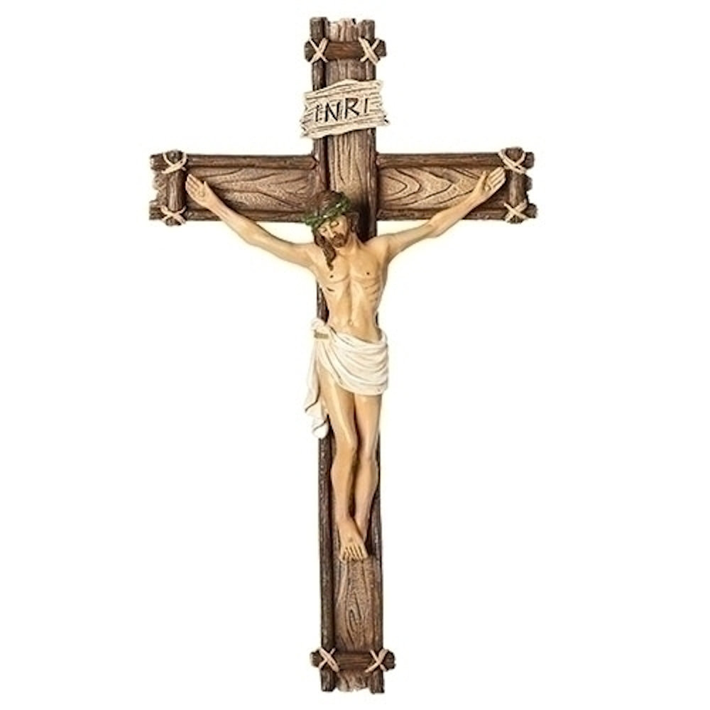 Roman 10" Wood-Look Wall Crucifix