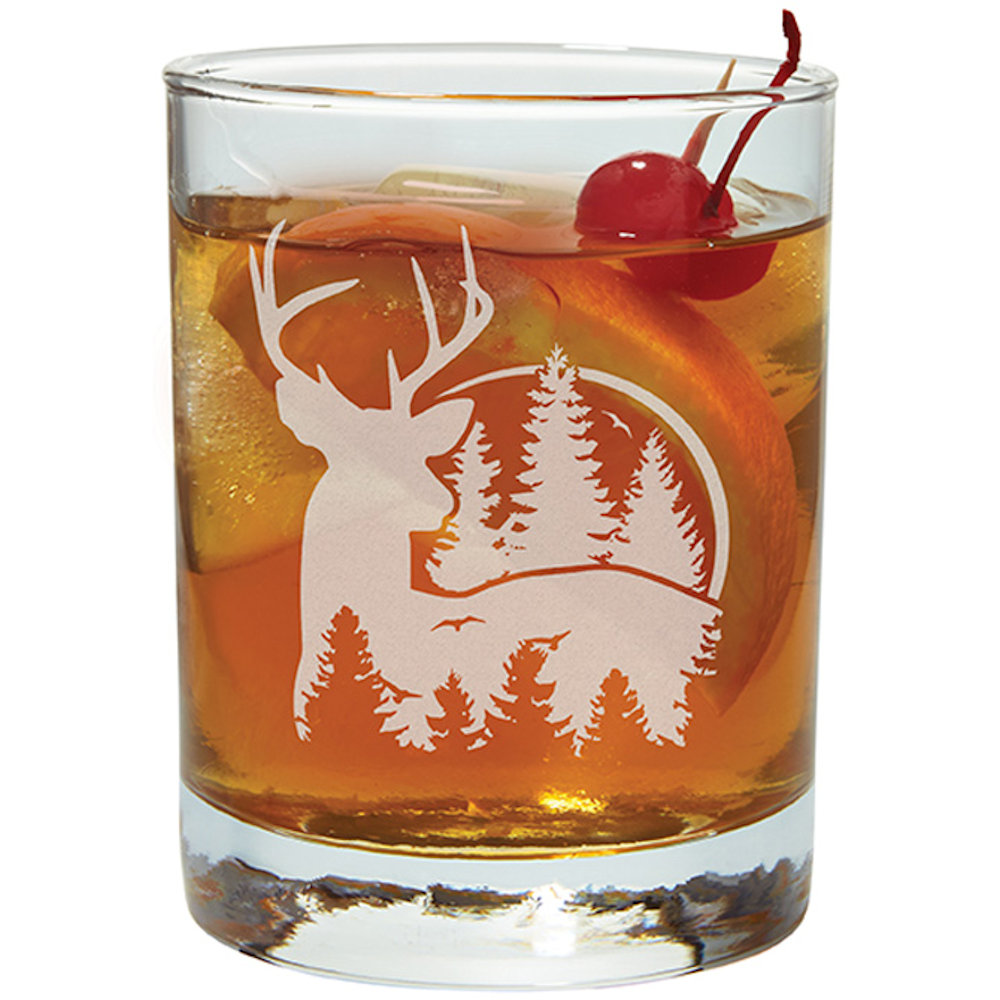 Carson Home Accents Deer 12oz Rocks Glass
