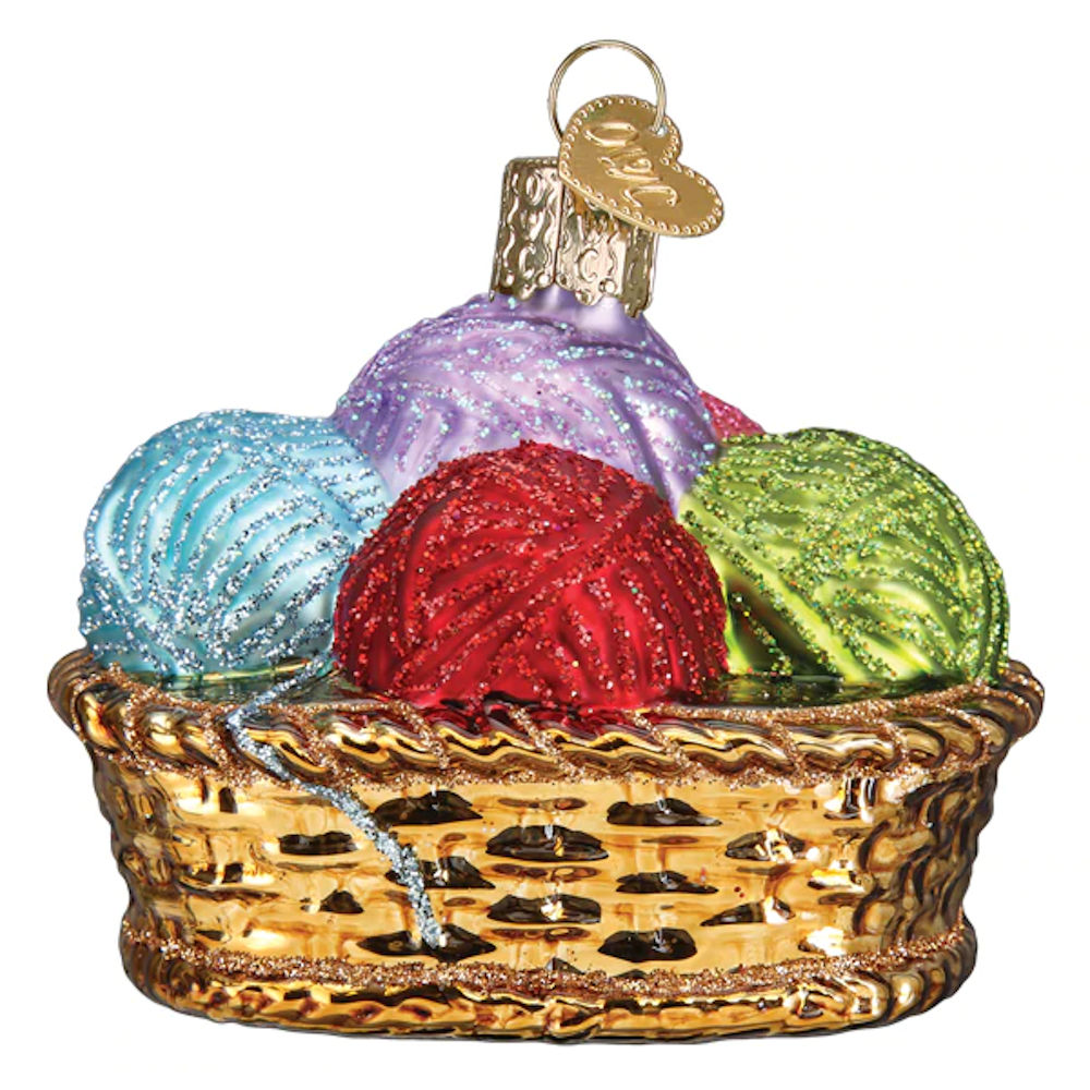 Old World Christmas Basket Of Yarn Ornament
