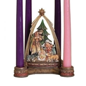Roman Joseph's Studio Nativity with Arch Christmas Advent Candleholder